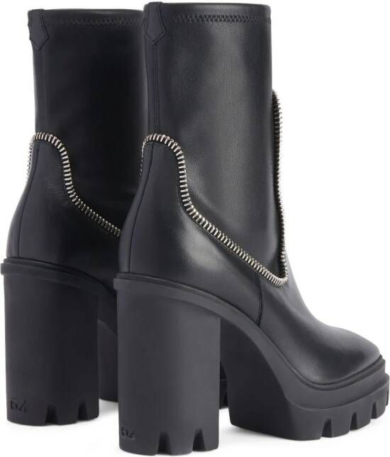 Giuseppe Zanotti Cubalibre 110mm zip-detail boots Black