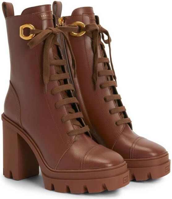 Giuseppe Zanotti Cubalibre leather ankle boots Brown