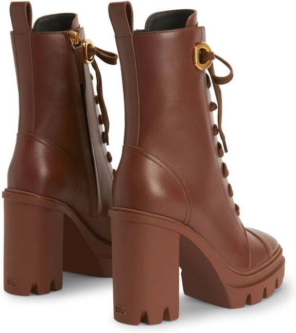 Giuseppe Zanotti Cubalibre leather ankle boots Brown