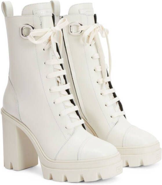 Giuseppe Zanotti Cubalibre leather boots White