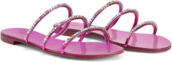 Giuseppe Zanotti Dark Colorful rhinestone-embellished sandals Pink