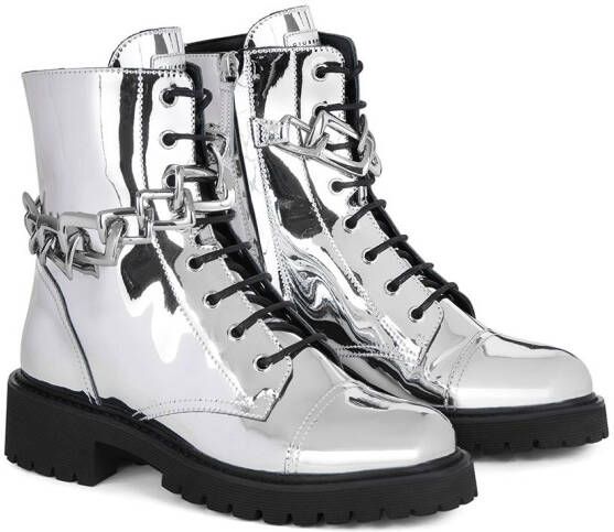 Giuseppe Zanotti Detroit metallic boots Silver