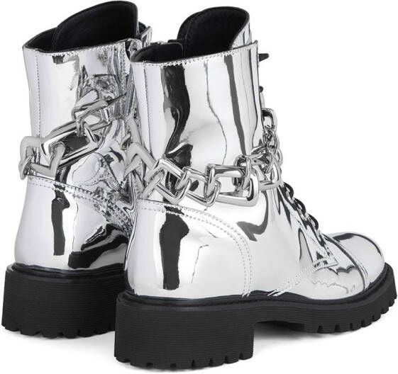 Giuseppe Zanotti Detroit metallic boots Silver