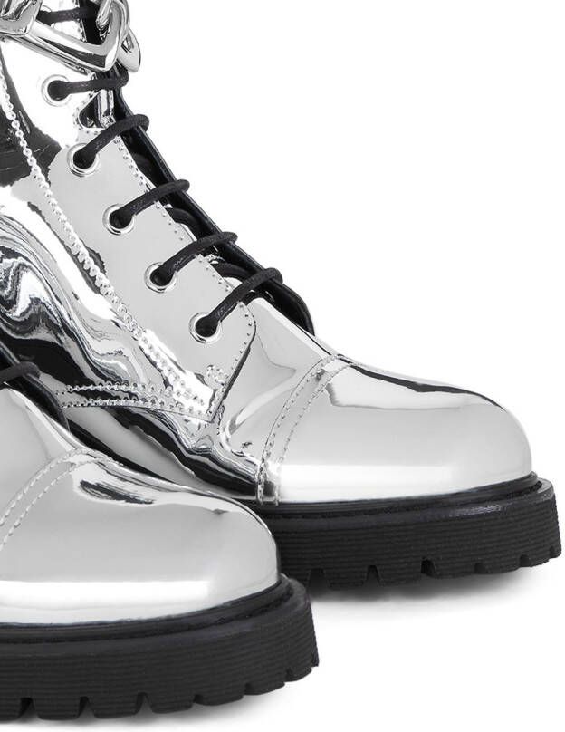 Giuseppe Zanotti Detroit metallic boots Silver