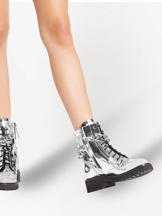 Giuseppe Zanotti Detroit metallic boots Silver