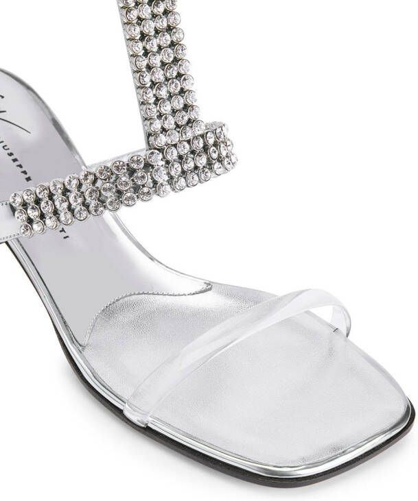 Giuseppe Zanotti Devine crystal 45mm sandals Silver