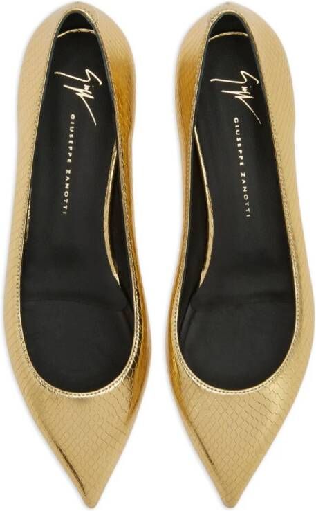 Giuseppe Zanotti Dhalia leather ballerina shoes Gold