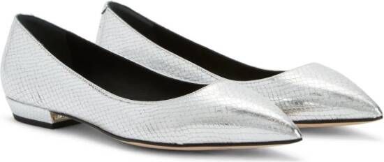 Giuseppe Zanotti Dhalia leather ballerina shoes Silver