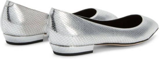 Giuseppe Zanotti Dhalia leather ballerina shoes Silver