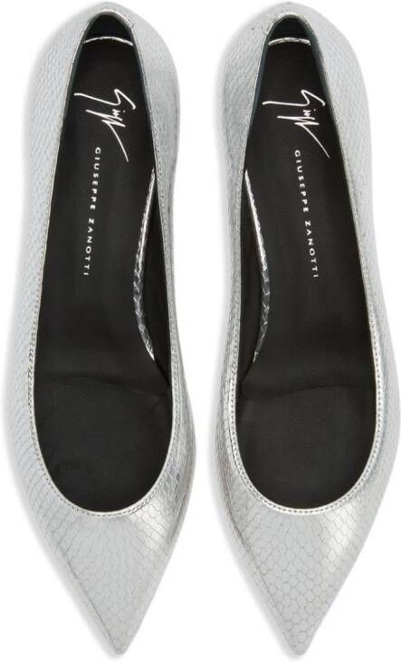 Giuseppe Zanotti Dhalia leather ballerina shoes Silver