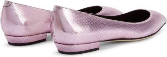 Giuseppe Zanotti Dhalia snakeskin-effect ballerina shoes Pink