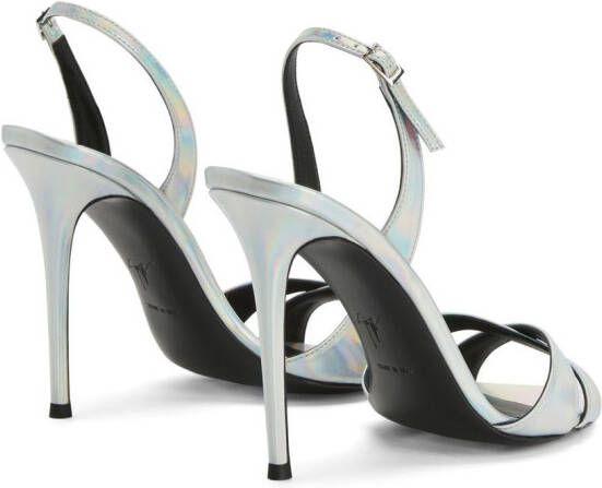 Giuseppe Zanotti Dorotee holographic 105mm sandals Silver