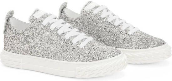 Giuseppe Zanotti Eco-Blabber glitter low-top sneakers Grey