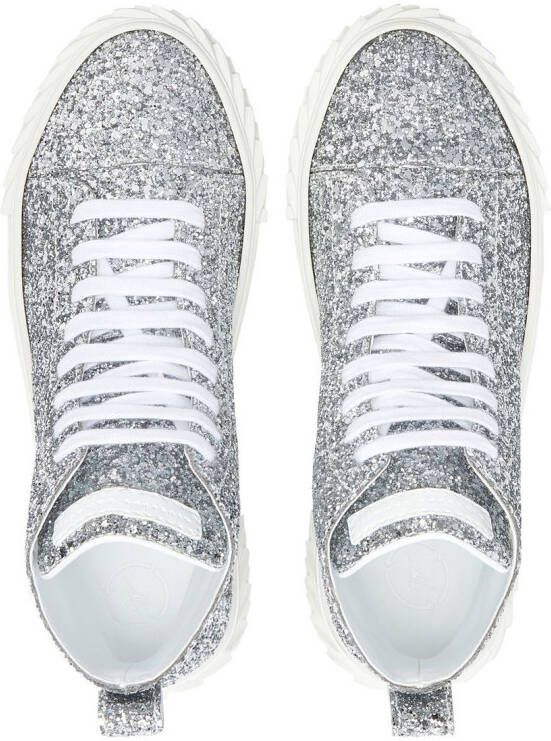 Giuseppe Zanotti Ecoblabber glitter high-top sneakers Silver