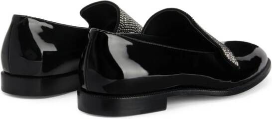 Giuseppe Zanotti Eflamm crystal-embellished patent loafers Black
