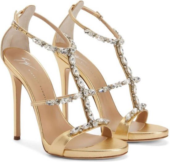 Giuseppe Zanotti Elba rhinestone-embellished sandals Gold