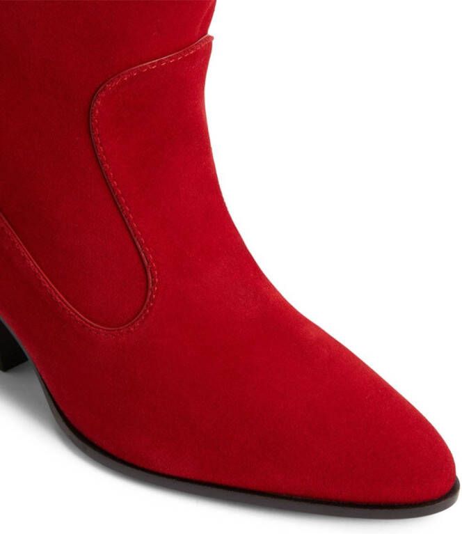 Giuseppe Zanotti Elna 55mm velvet boots Red