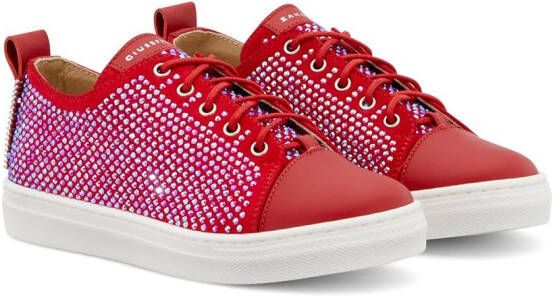 Giuseppe Zanotti embellished low top sneakers Red