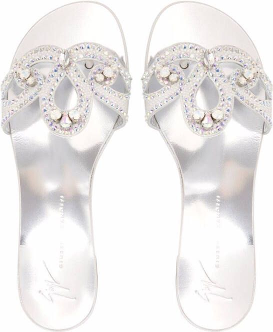 Giuseppe Zanotti embellished strap sandals Silver