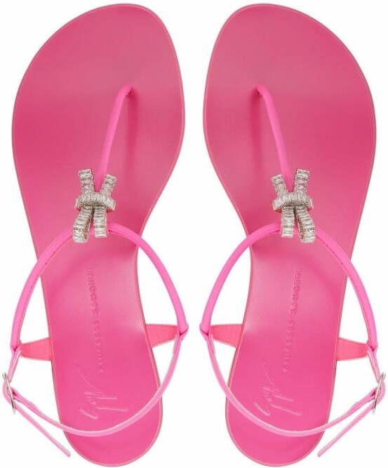 Giuseppe Zanotti embellished thong sandal Pink