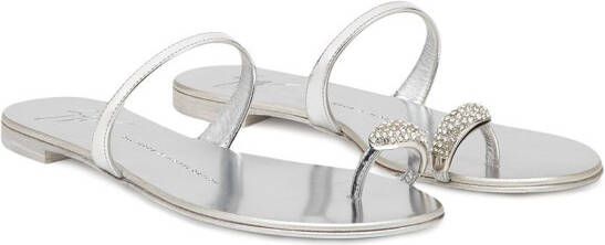 Giuseppe Zanotti embellished thong sandals Silver