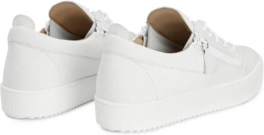 Giuseppe Zanotti embossed-logo calf leather sneakers White