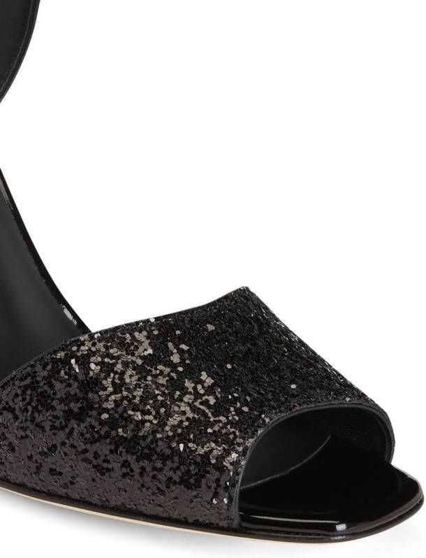 Giuseppe Zanotti Emmanuelle 80mm glitter sandals Black