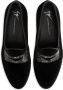 Giuseppe Zanotti Ermy rhinestone-detail velvet loafers Black - Thumbnail 4