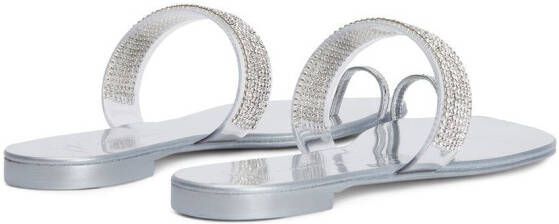 Giuseppe Zanotti Erwan gem-detail flat sandals Silver