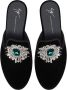 Giuseppe Zanotti Euphemiee crystal-embellished velvet slippers Black - Thumbnail 4