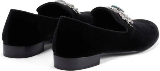 Giuseppe Zanotti Euphemiee velvet loafers Black