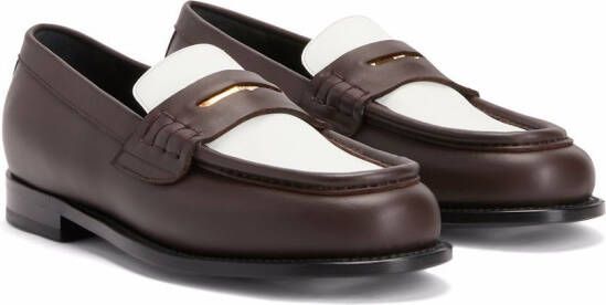 Giuseppe Zanotti Euro leather penny loafers Brown