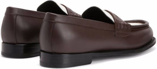 Giuseppe Zanotti Euro leather penny loafers Brown