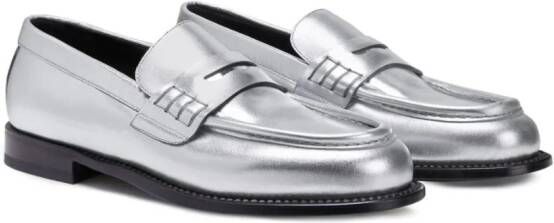 Giuseppe Zanotti Euro metallic-effect leather loafers Silver
