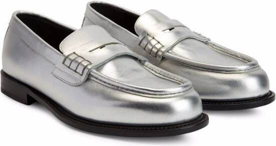 Giuseppe Zanotti Euro penny-slot loafers Silver