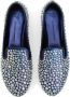Giuseppe Zanotti Evangeline rhinestone-embellished suede loafers Blue - Thumbnail 4