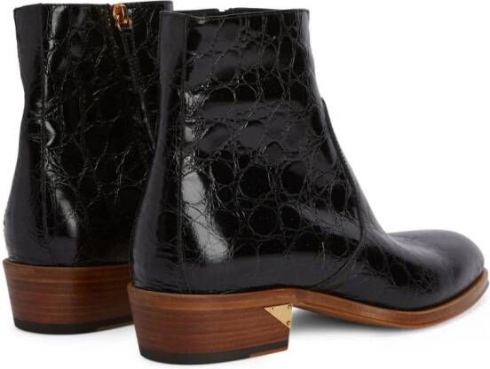 Giuseppe Zanotti Fabyen crocodile-effect leather boots Black