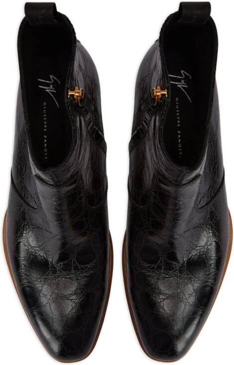 Giuseppe Zanotti Fabyen crocodile-effect leather boots Black