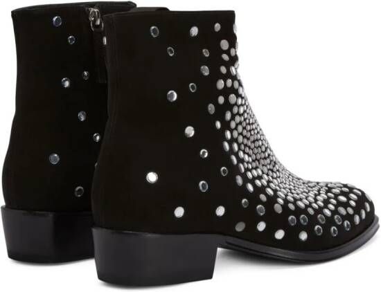 Giuseppe Zanotti Fabyen crystal-embellished suede boots Black