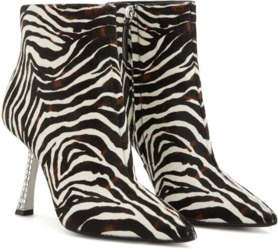 Giuseppe Zanotti Farrah Fancy 95mm zebra-print boots White