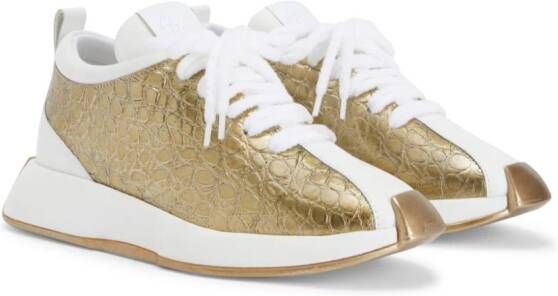 Giuseppe Zanotti Ferox crocodile-print sneakers Gold