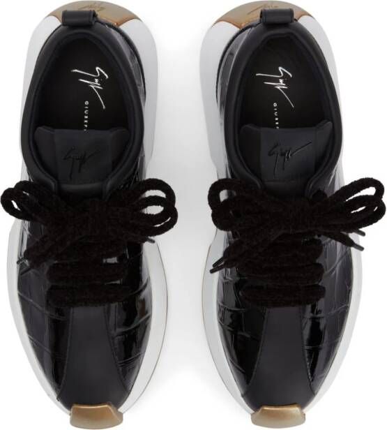 Giuseppe Zanotti Ferox panelled leather sneakers Black