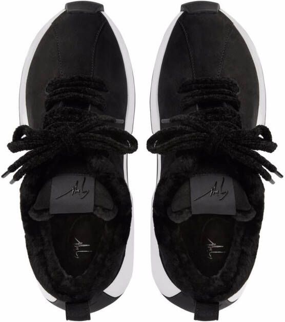 Giuseppe Zanotti Ferox shearling-lined leather sneakers Black