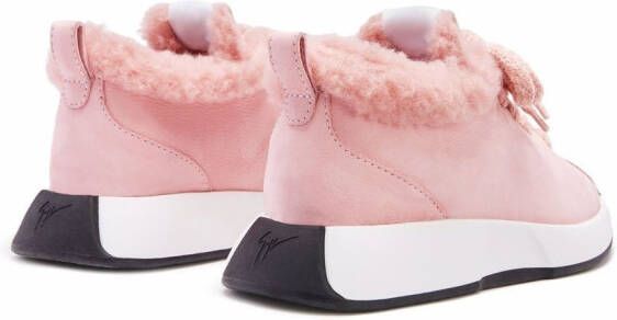 Giuseppe Zanotti Ferox shearling-lined leather sneakers Pink