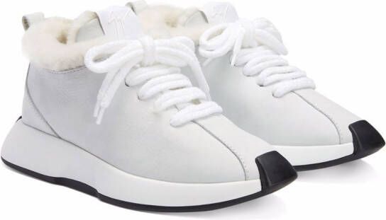 Giuseppe Zanotti Ferox shearling-lined leather sneakers White