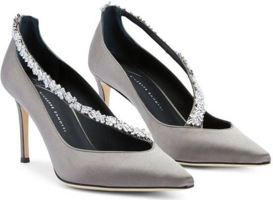 Giuseppe Zanotti Filipa crystal-embellished pumps Grey