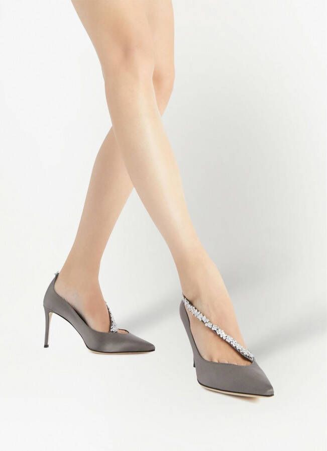 Giuseppe Zanotti Filipa crystal-embellished pumps Grey
