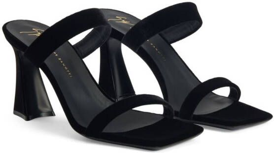 Giuseppe Zanotti Flaminia 85 mm velvet sandals Black