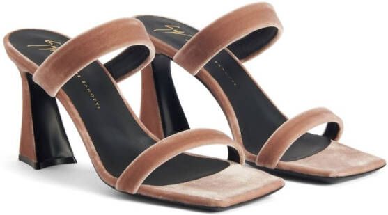 Giuseppe Zanotti Flaminia 85mm velvet sandals Brown