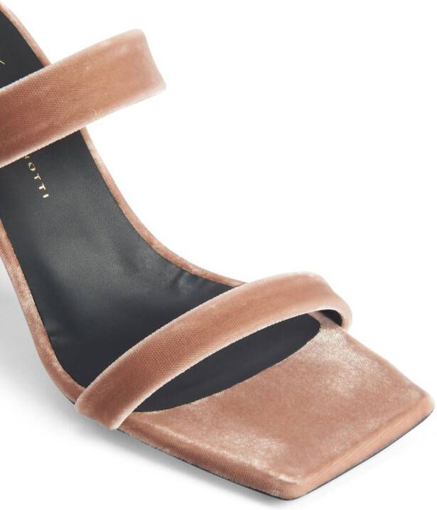 Giuseppe Zanotti Flaminia 85mm velvet sandals Brown